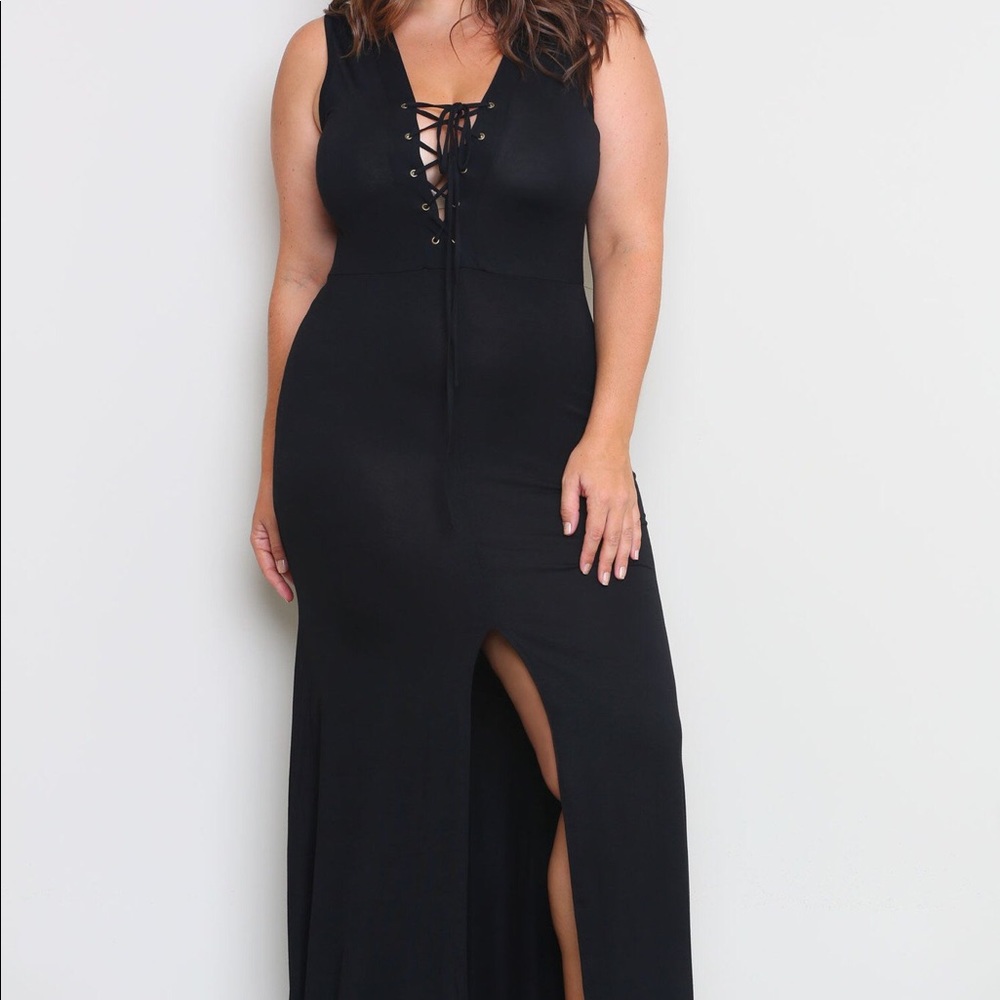 Lace Up Maxi Dress